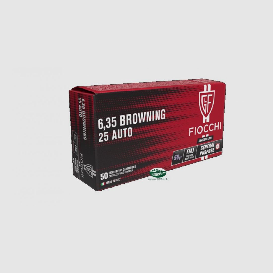 FIOCCHI Munition Kal. 6,35 Brown. / 25 Auto FMJ 50 gr.