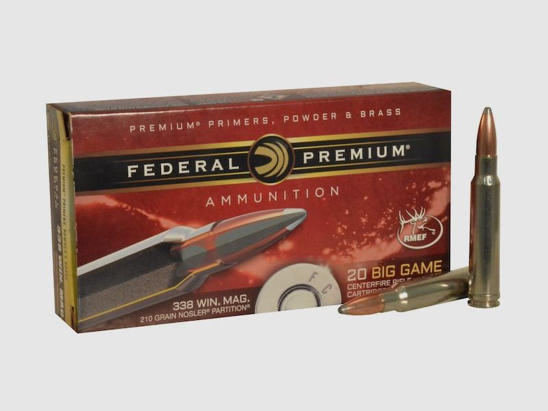 Federal Premium Nosler Partition .338 Win. Mag. 210GR 20 Patronen