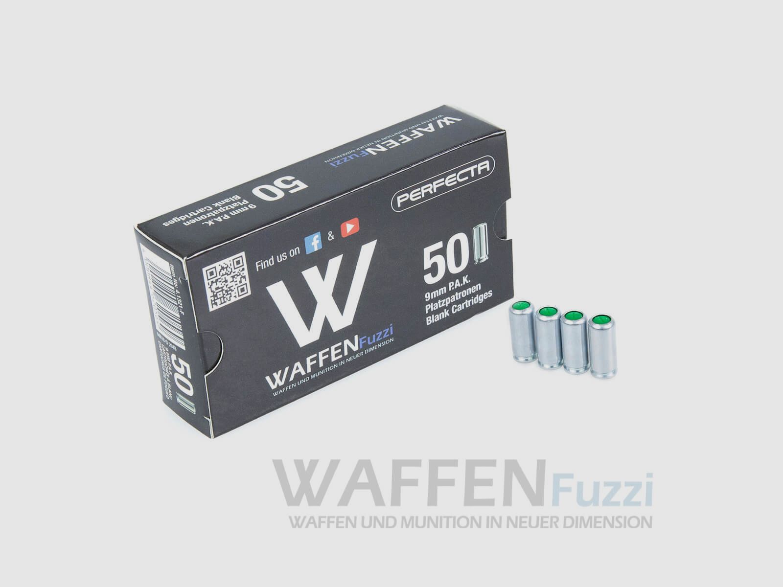 Perfecta blank ammunition Waffenfuzzi 9 mm P.A.K. 50 rounds
