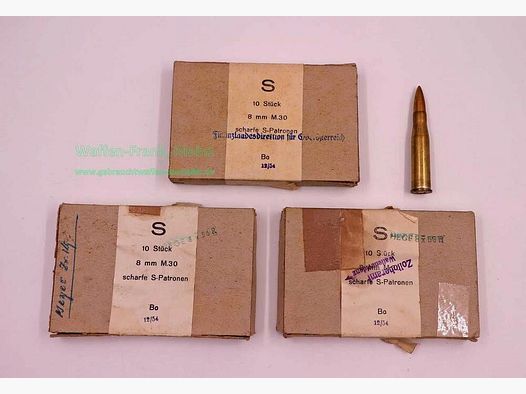 Hirtenberger / Österreich Büchsenpatronen 8x56 R Steyr