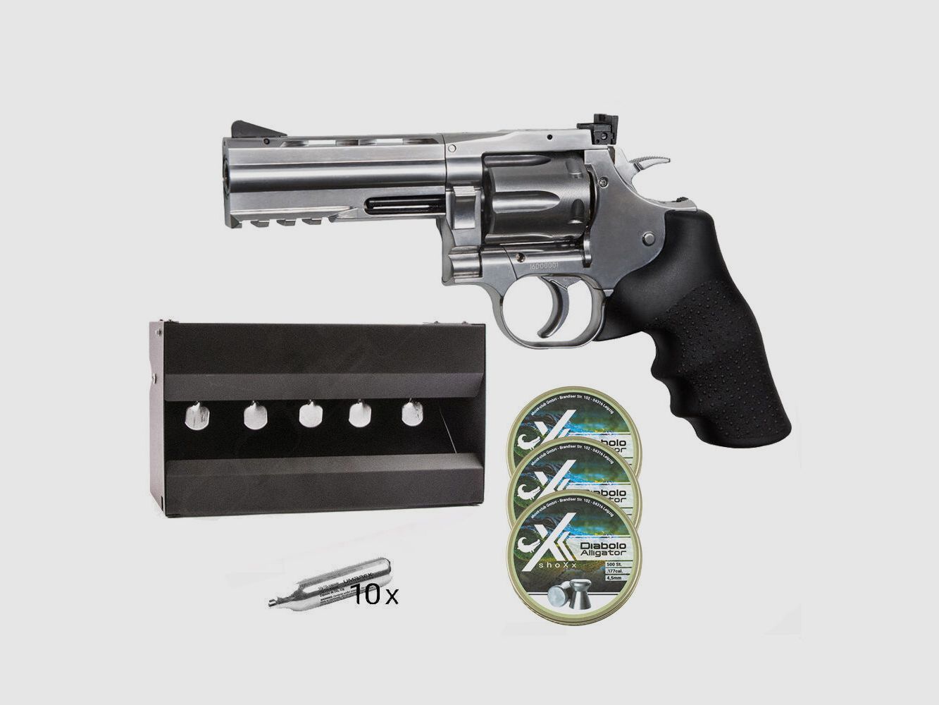 Dan Wesson Dan Wesson 715, 4 inches 4.5mm / Silver / Plinking Set