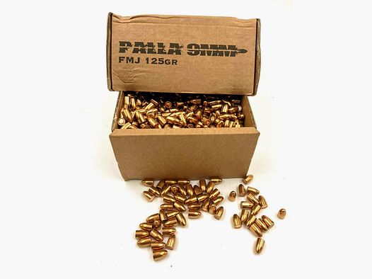 Pistolen/Revolvergeschosse, Palla .356 FMJ, 125 gr, 1’000 Stk, 9×19, Vollmantelgeschoss mit geschlossenem Boden