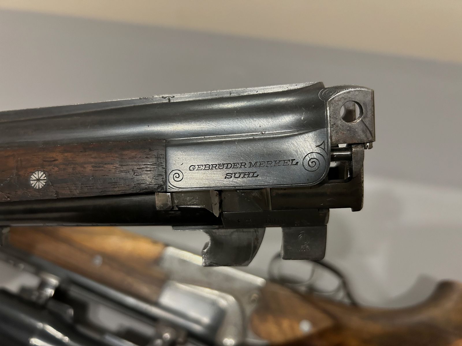 Bockdoppelflinte Merkel Suhl 16/70 mit Krieghoff Wechsellauf 7x57R und Zielfernrohr Zeiss Diavari 1,5x6