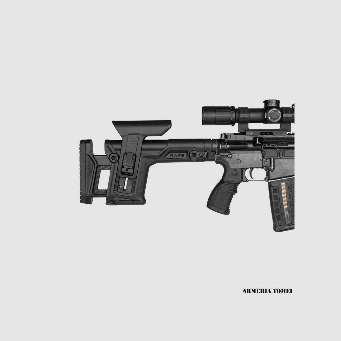 FAB DEFENSE – ADJUSTABLE STOCK "RAPS" WITH CHEEK REST BLACK for AR15/M4 (RAPSB), image 2 of 2