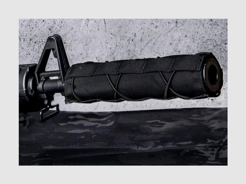 Neue Schalldämpferabdeckung Nylon Dämmung Lauf schwarz Sniper Suppressor Hülle 22cm Cover Schoner