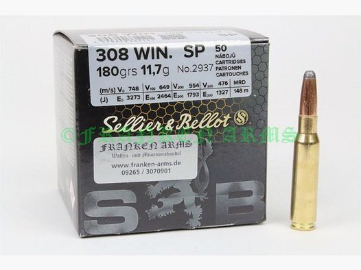 Sellier&Bellot .308 Win. SP 180gr. 11.7g 50 pieces tiered price