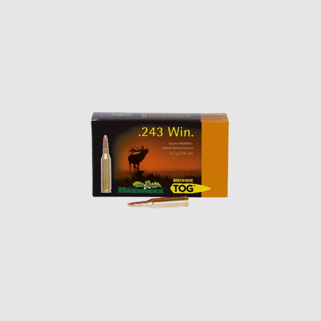 Brenneke .243 Win. 96GR TOG 20 Patronen