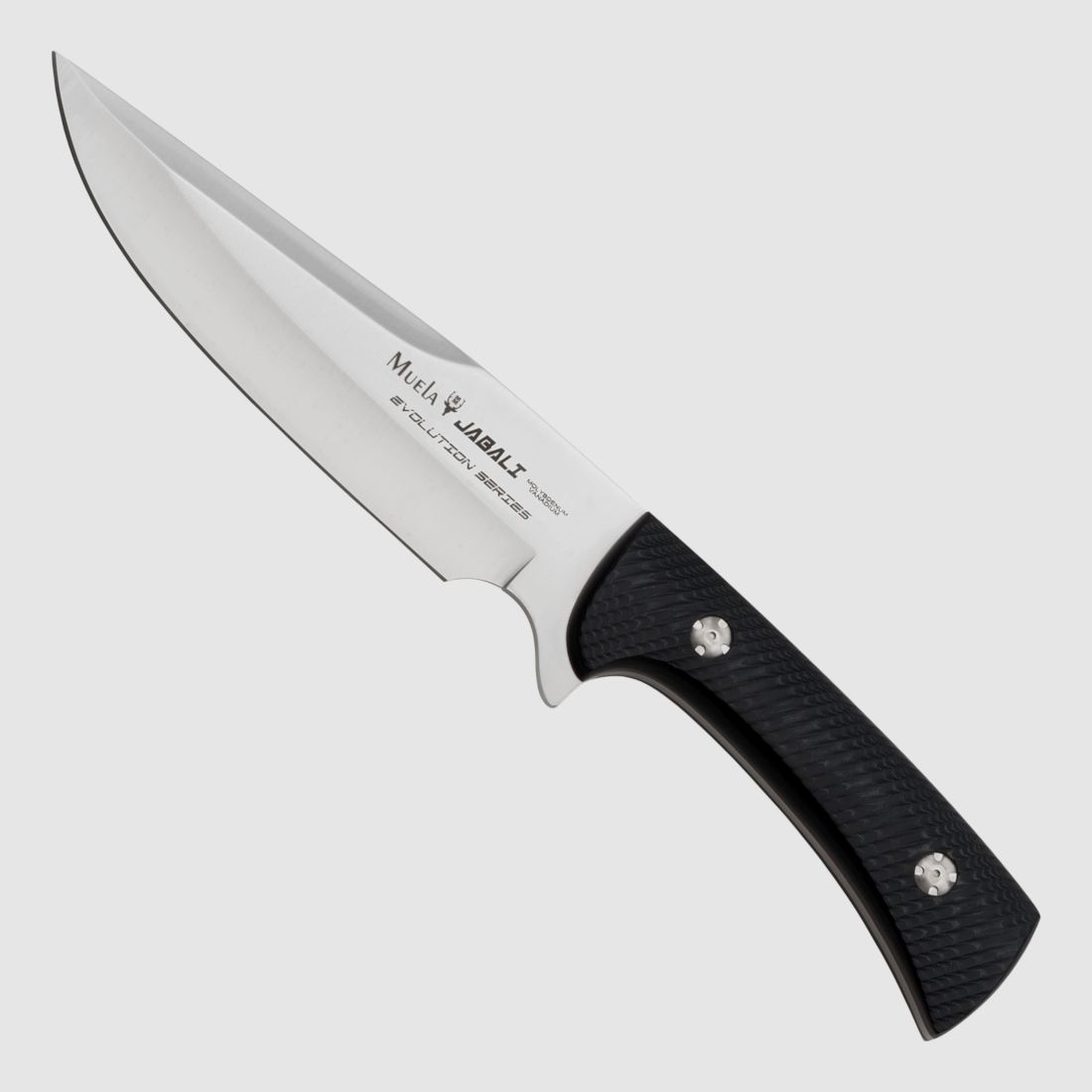 Muela Jabali Micarta black groes Messer mit Lederscheide