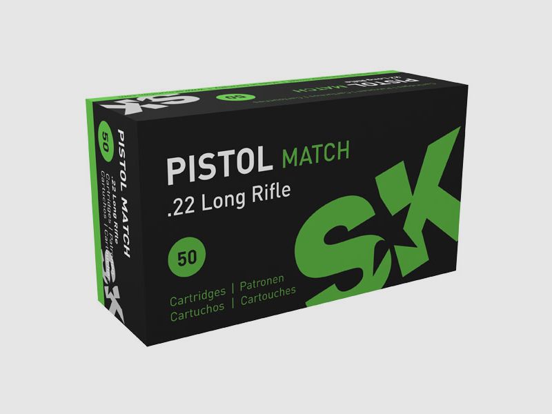 SK Pistol Match .22 LR 40GR LRN 50 cartridges