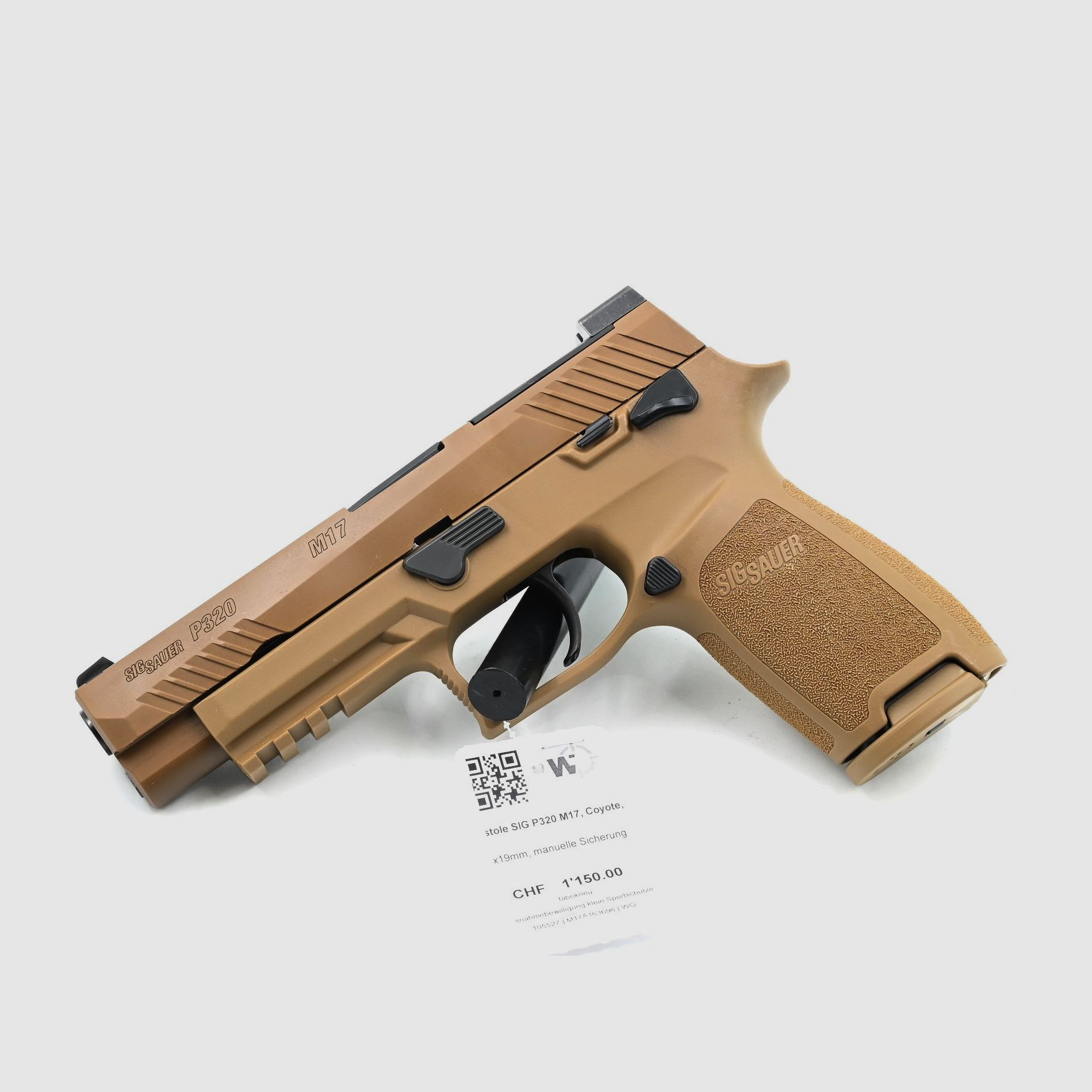 Pistole SIG P320 M17, Coyote, 9×19, manuelle Sicherung, Bild 1 von 2