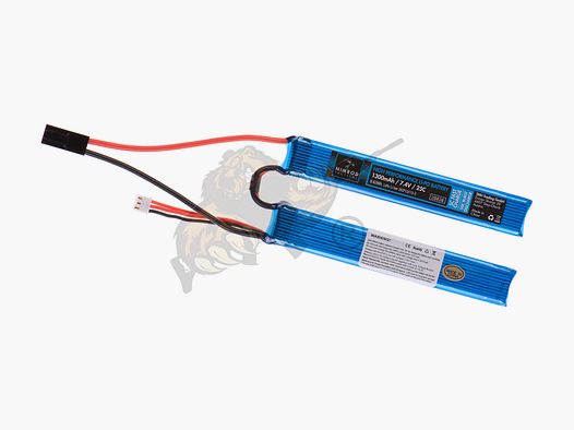 Nimrod Airsoft LiPo Akku 7.4V 1300mAh, 25C zweiteilig - Mini Tamiya