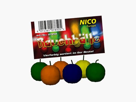 NICO NICO rookballen 4-kleurig assorti 6-pack