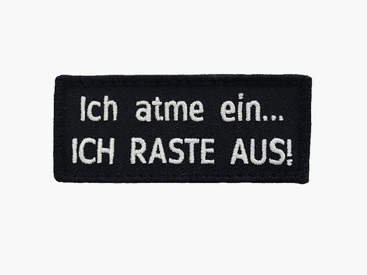 Café Viereck Café Viereck Patch Ich atme ein ich raste aus schwarz weiß
