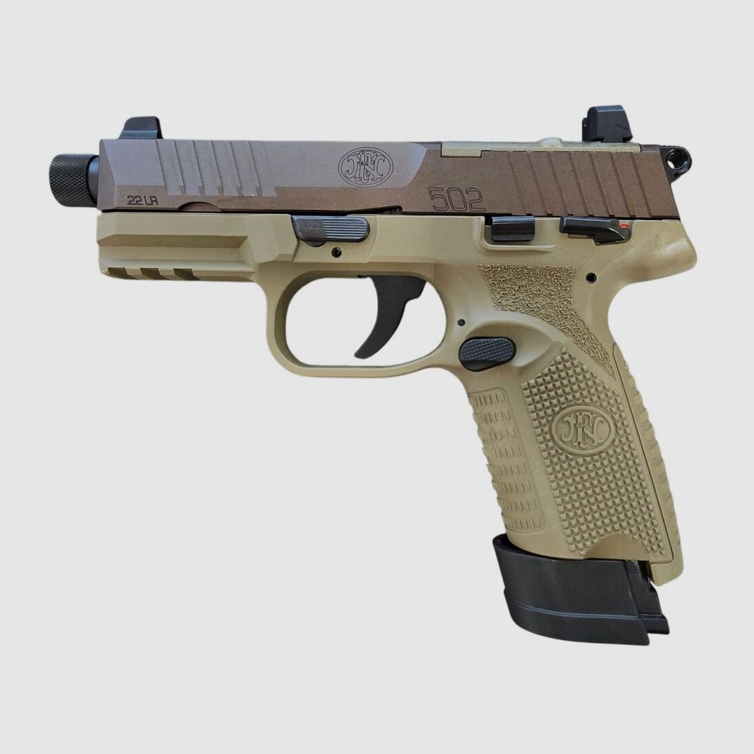 FN 502 T FDE/FDE 1X15+1X10 22LR półautomatyczny pistolet dostępny od ręki +20€ wysyłka krajowa