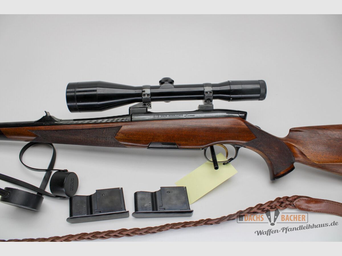 Bolt Action Rifle Steyr Mannlicher Luxury Cal. 7x64 with 3 Magazines and Zeiss Diavari ZA, image 3 of 8