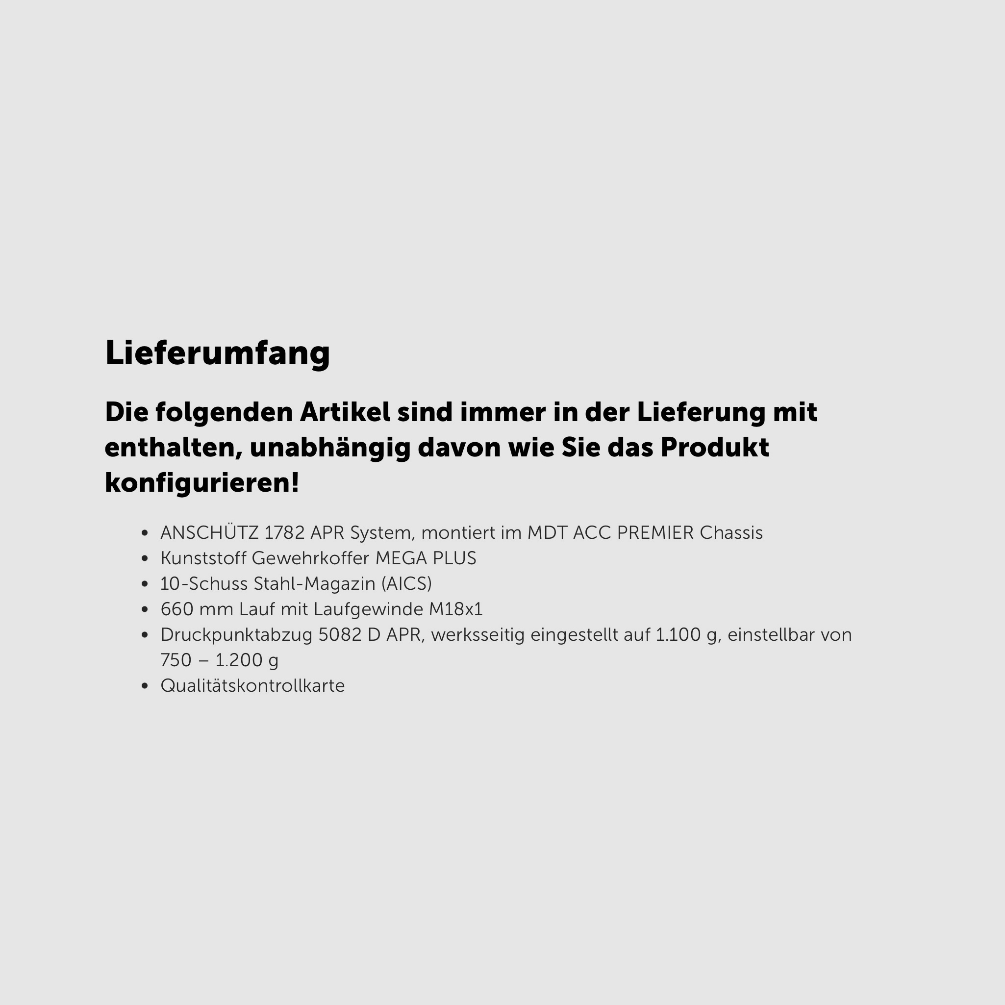 J.G. Anschütz 1782 APR 6.5 Creedmoor Carbon Grey in the ACC Premier Chassis by MDT M18x1 660 LL