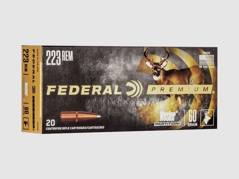 Federal Premium Nosler Partition .223 Rem. 60GR 20 cartucce
