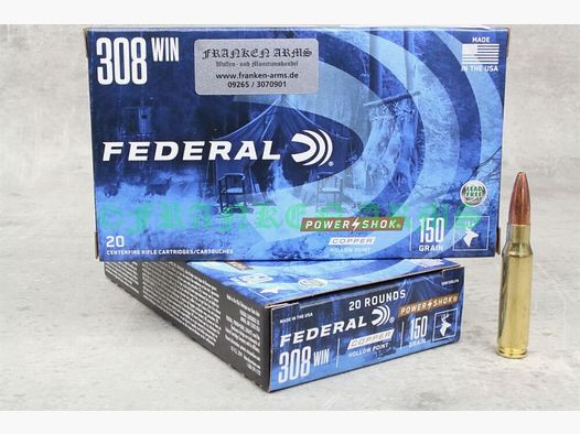 Federal Power Shok .308 Win Copper HP 150gr. 9.7g 20 pieces tiered price