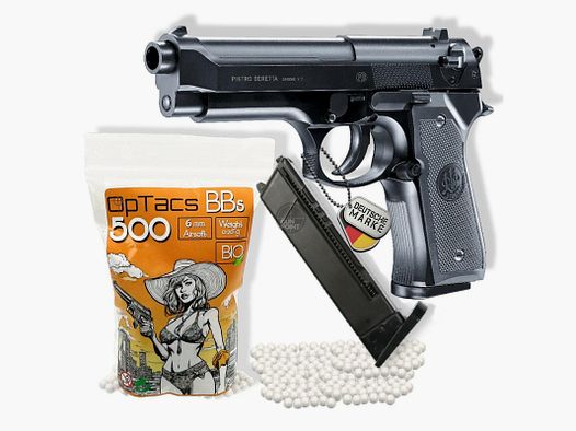 SET Softair - Pistole - BERETTA MOD. 92 FS + 600 BIO BBs