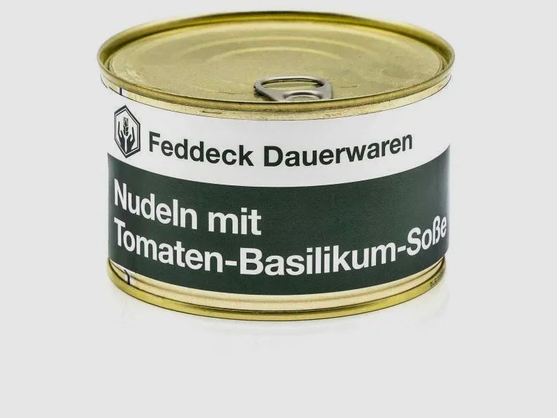 Feddeck Dauerwaren Fertiggericht Dose Nudeln mit Tomaten-Basilikum-Soße vegan 400 g