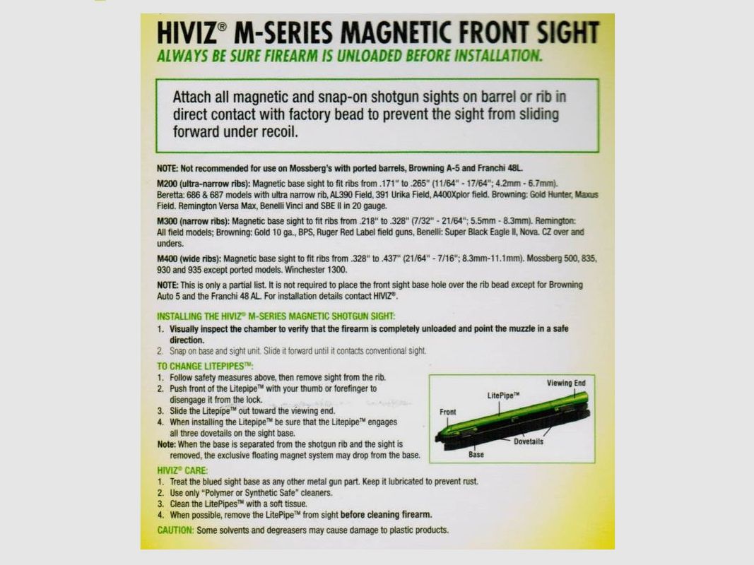 Magnetic Front Sight Fiber 3-Color M300, Bild 3 von 3