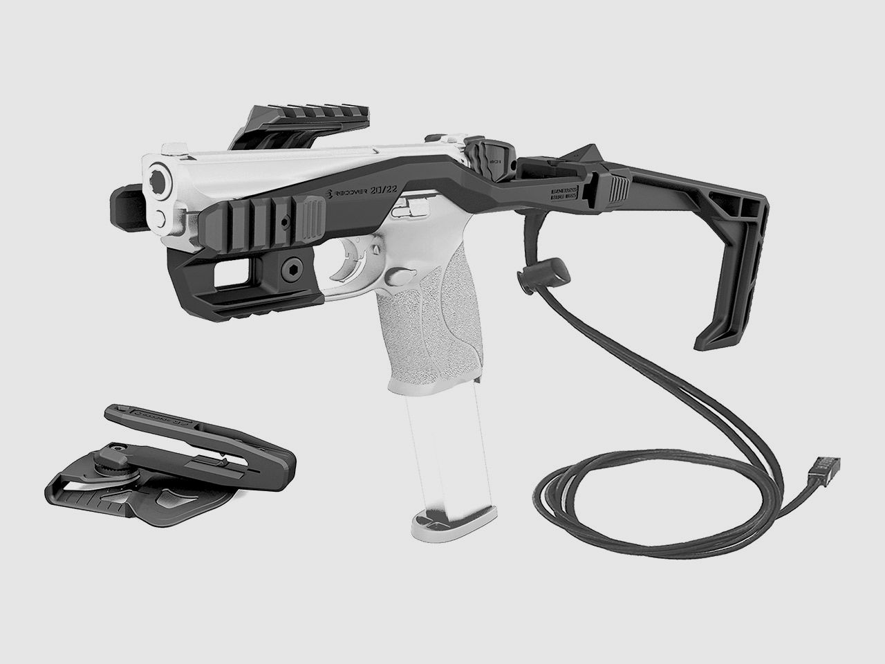 Recover 20/22 Stabilizer Komplettkit fĂĽr diverse Smith & Wesson M&P Pistolen schwarz inklusive Holster