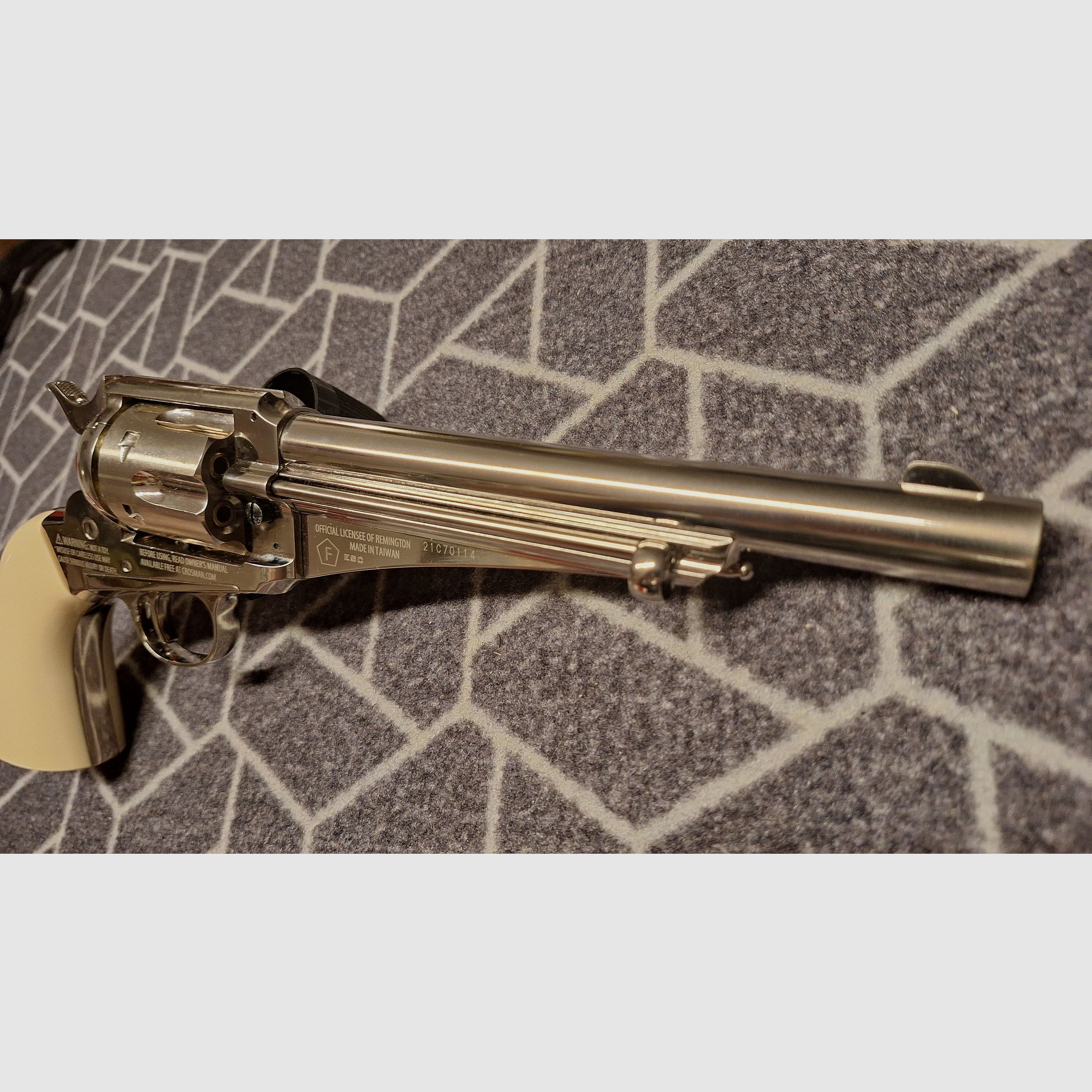 Remington Co2-Revolver 1875 Vollmetall Nickel / Elfenbein-Optik 4,5 mm Diabolo /Stahl BB