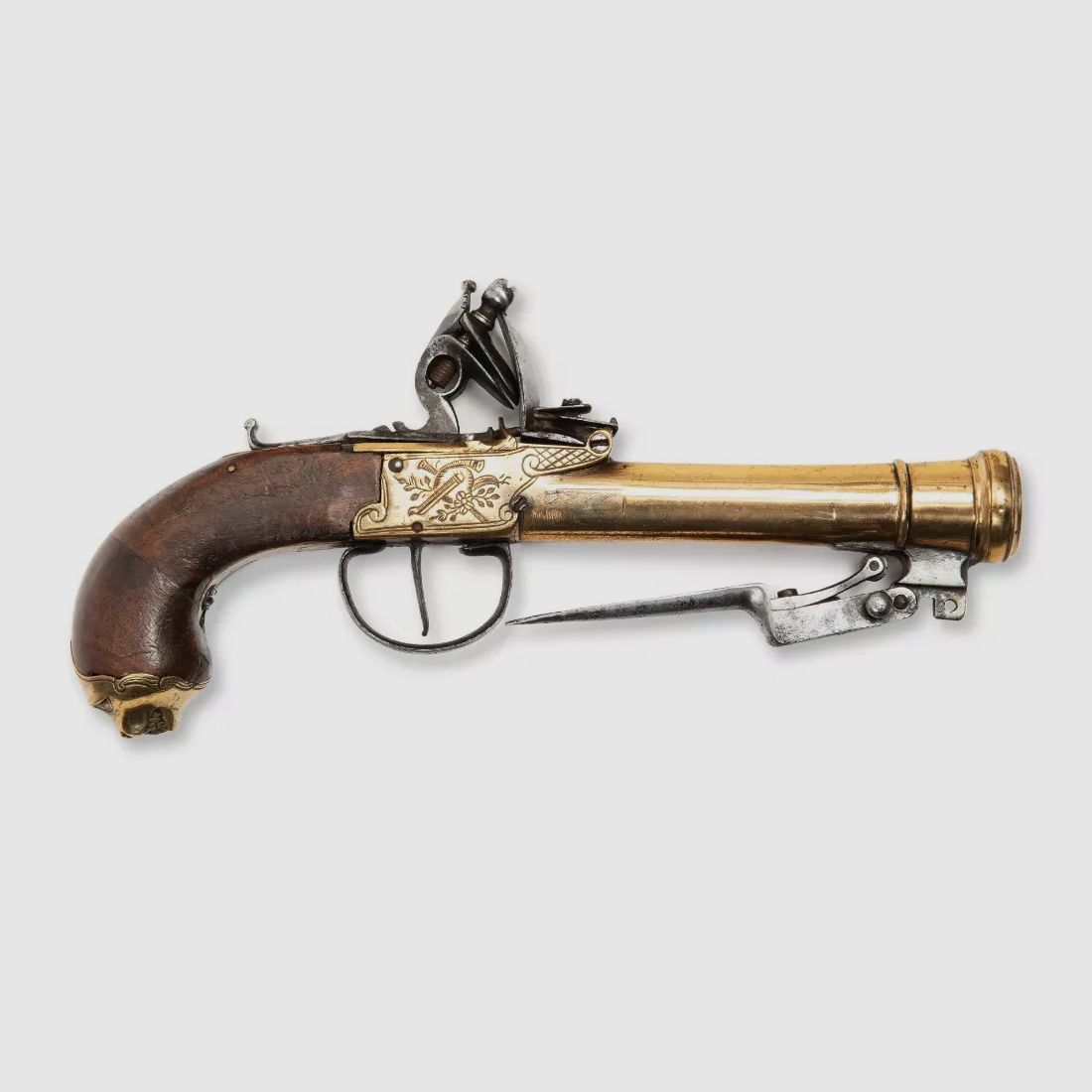 Steinschloss Pistole Tromblon Antik