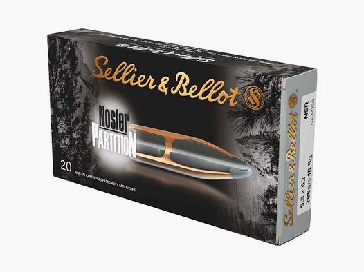 9.3x62 Nosler Partition 18.5g/286grs. Sellier & Bellot