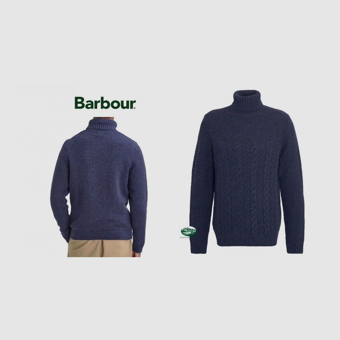 BARBOUR Daleside Pullover mit Zopfmuster in Blau