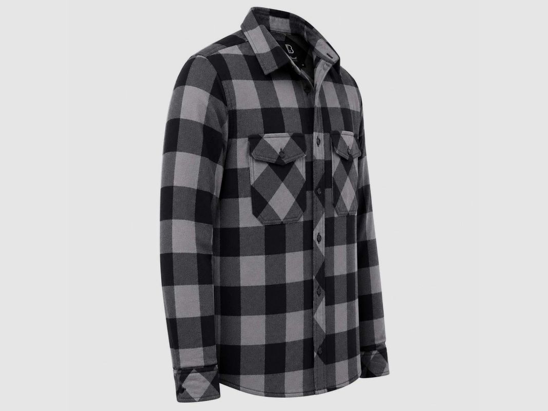 Herrenhemd Brandit® Karos schwarz/grau - Baumwollflanell, Bild 2 von 5