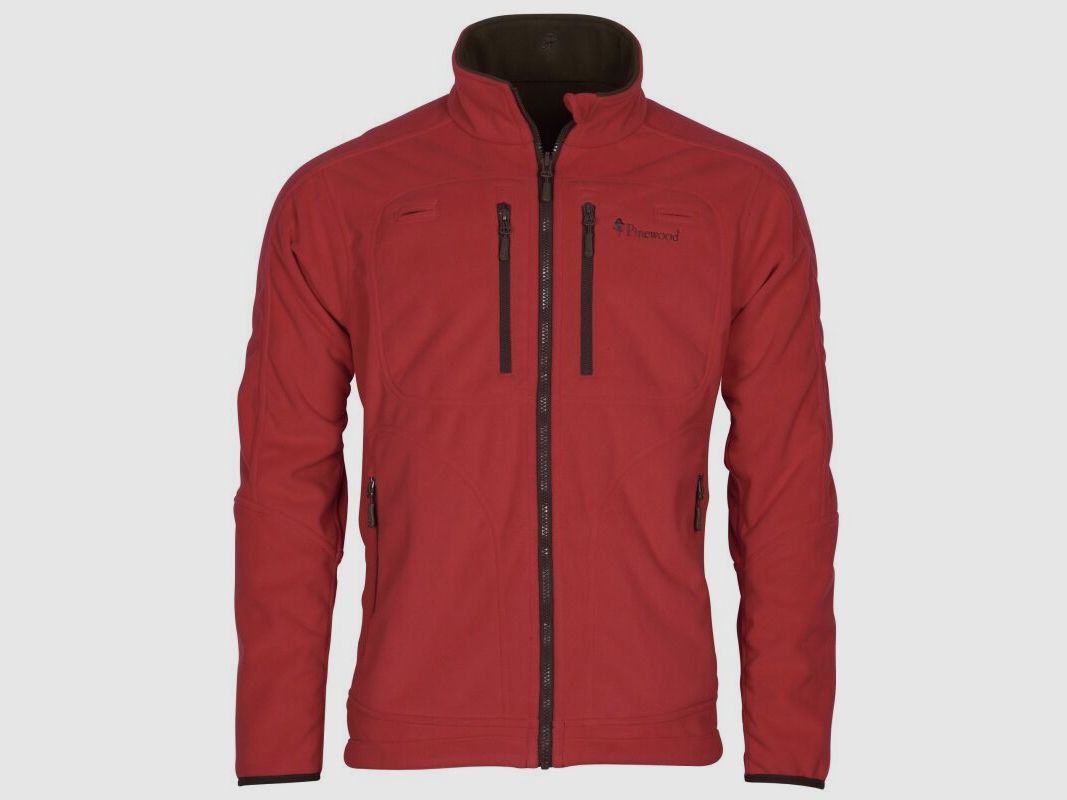 Pinewood Herren Wendbare Fleecejacke Furudal H.Brown/Red