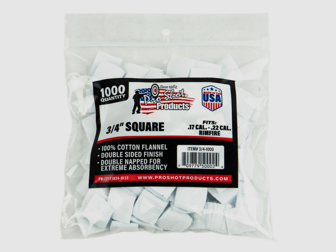 1000 Patches 3/4" Eckig .17-.22/5,6mm