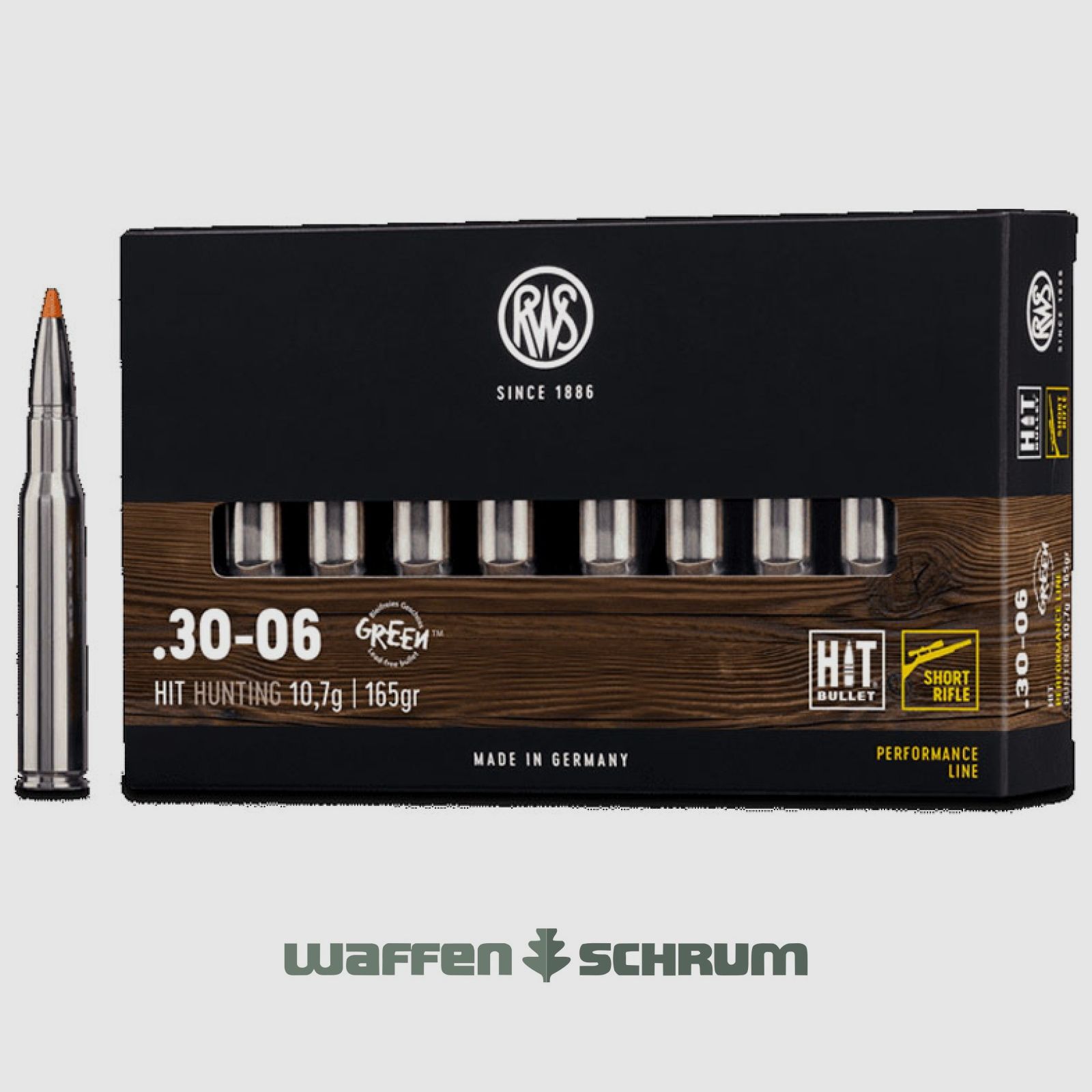 RWS HIT 10,7g - 165gr .30-06Spring Short Rifle