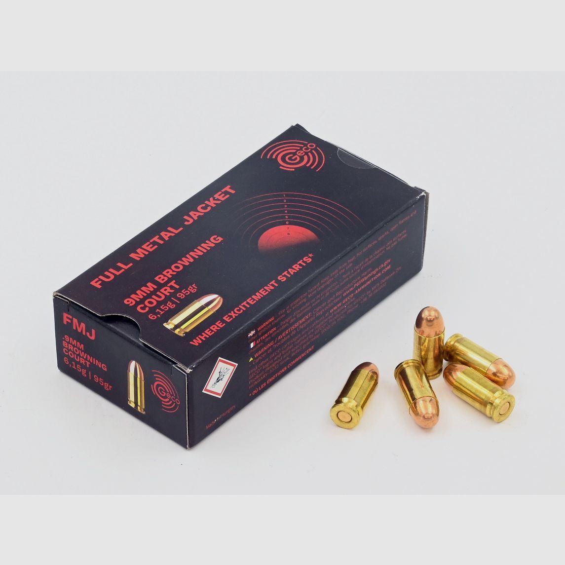 Geco, .380 Auto, FMJ, 95 gr, 50 Stk.