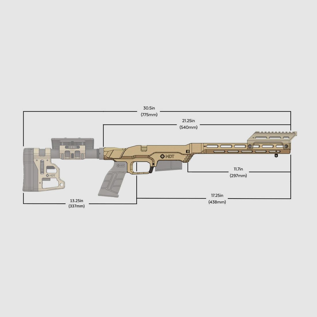 MDT LSS-XL Gen 2 Karabiner Schaft Chassis System Savage 110, 111, 112, 116 LA RH FDE