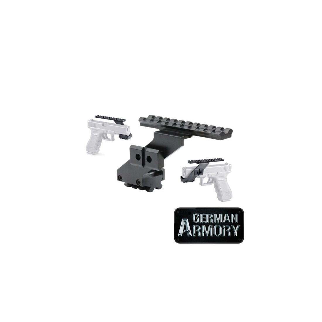 Picatinnyrail Schiene Montage für Pistolen mit Unterlaufschiene Glock Beretta SIG etc.