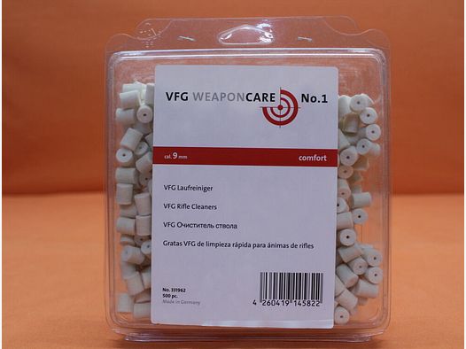 VFG. VFG limpiador de cañón 9,0mm (331962) 500 uds. fieltro especial absorbente