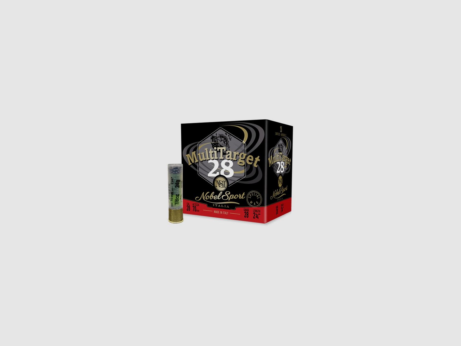 Nobel Multitarget Patronen Kal. 28/70 24 g Bleischrot 7 und ½