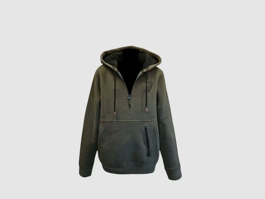 C.I.T. Sweat à capuche avec motif de chasse et fermeture éclair 1/2, image 1 sur 3