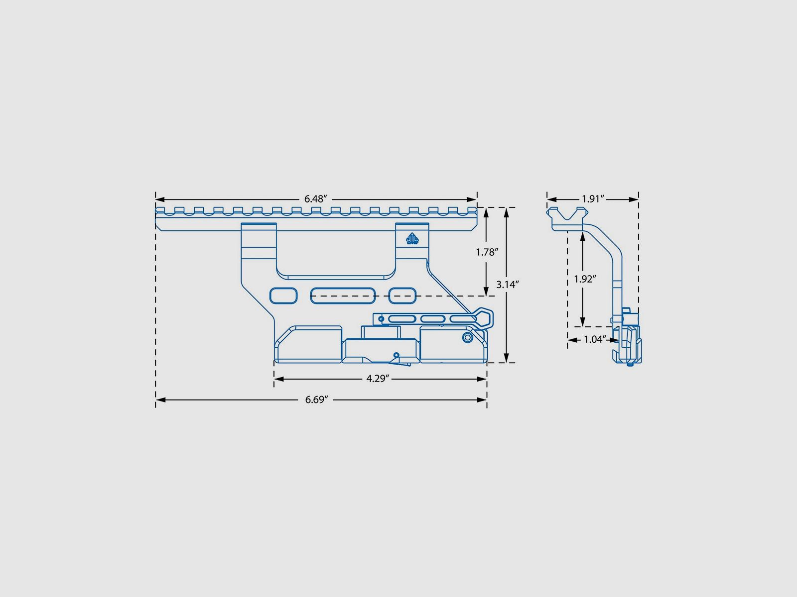 UTG ACCU-SYNC MT-UAK01 AK/AKM QD Zijklem – 16-Slot Picatinny, afbeelding 3 van 3
