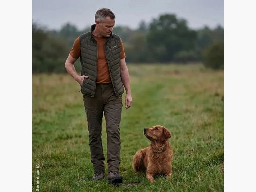 Gilet matelassé-tricot Deerhunter Moor vert