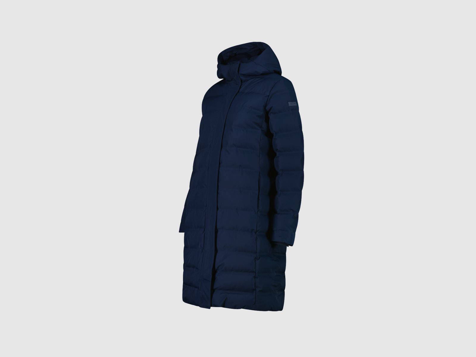 CMP Long Padded Down Jacket for Women with Hood Blue Ink