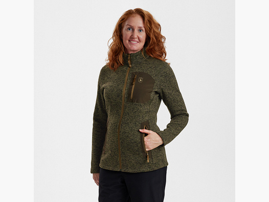Lady Sarek Strickjacke - Olive Night melange – Kleidergröße Damen: 36