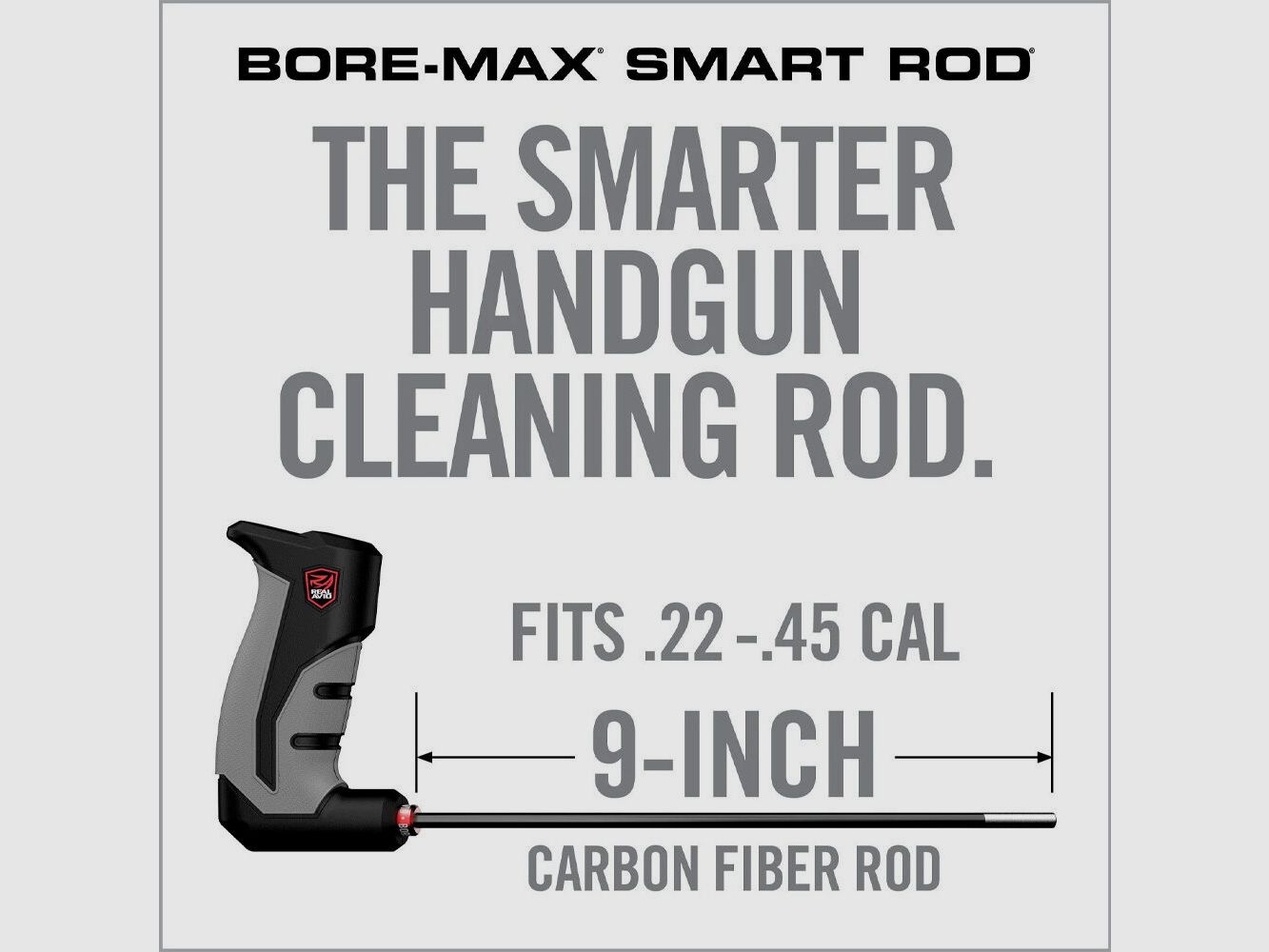 Real Avid Bore-Max Smart Rod Handgun .22-.45 9 Calowy Włókno Węglowe