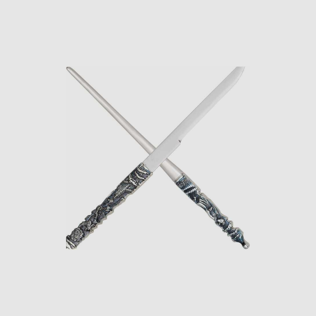 Katana Schwert mit zwei Beimessern Kozuga und Kogai, schwarz