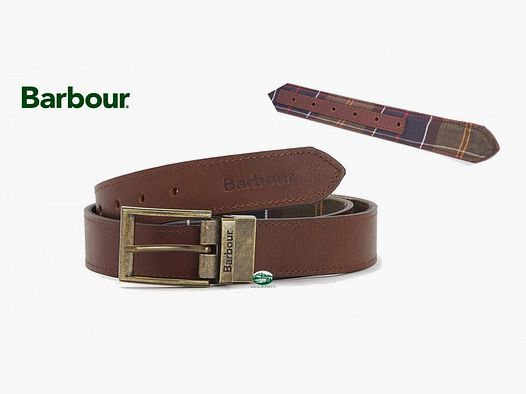 BARBOUR Reversible leather and tartan belt