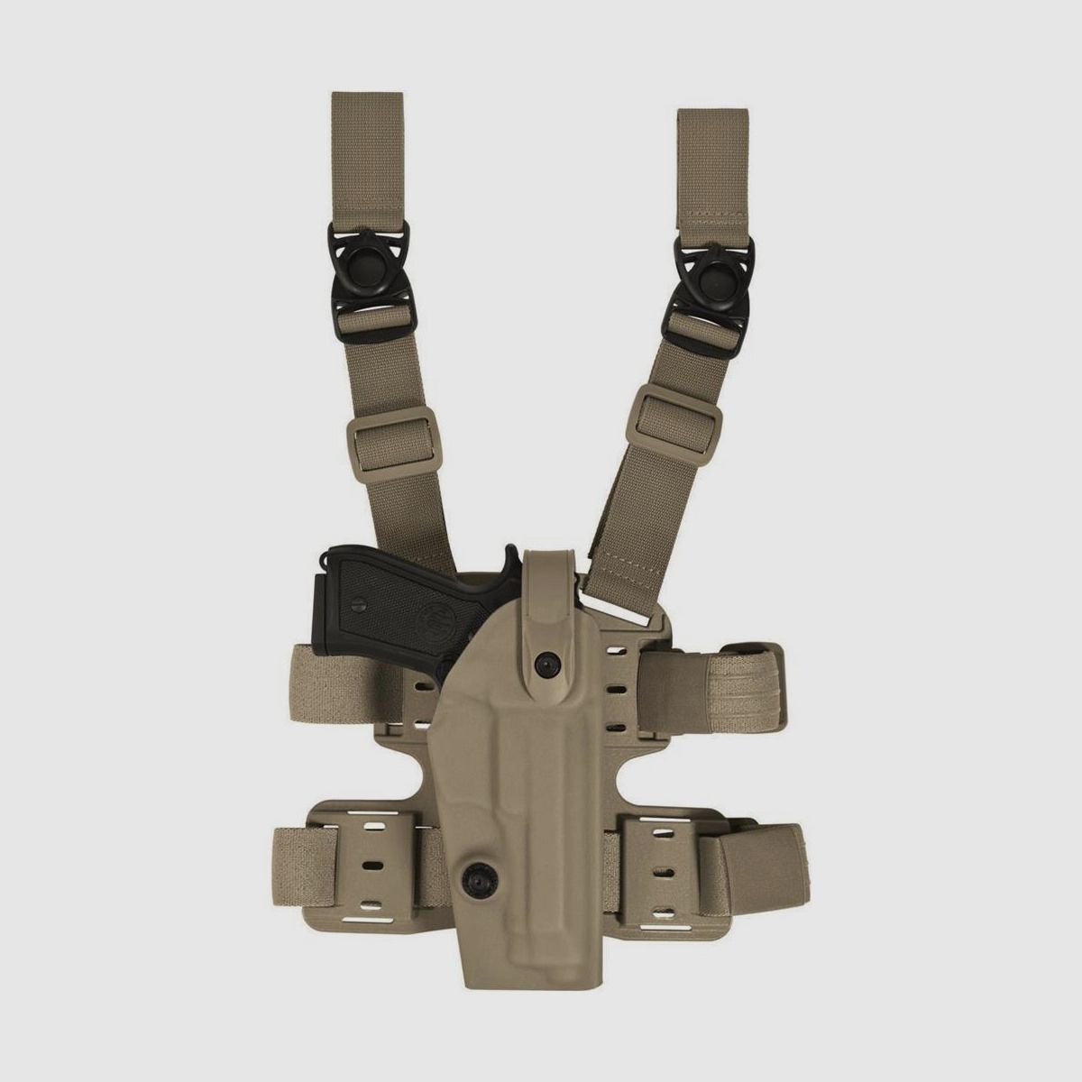 Taktisches Oberschenkelholster "NATION" mit Sicherheitslevel II H&K USP (P8)-OD Green-Linkshänder
