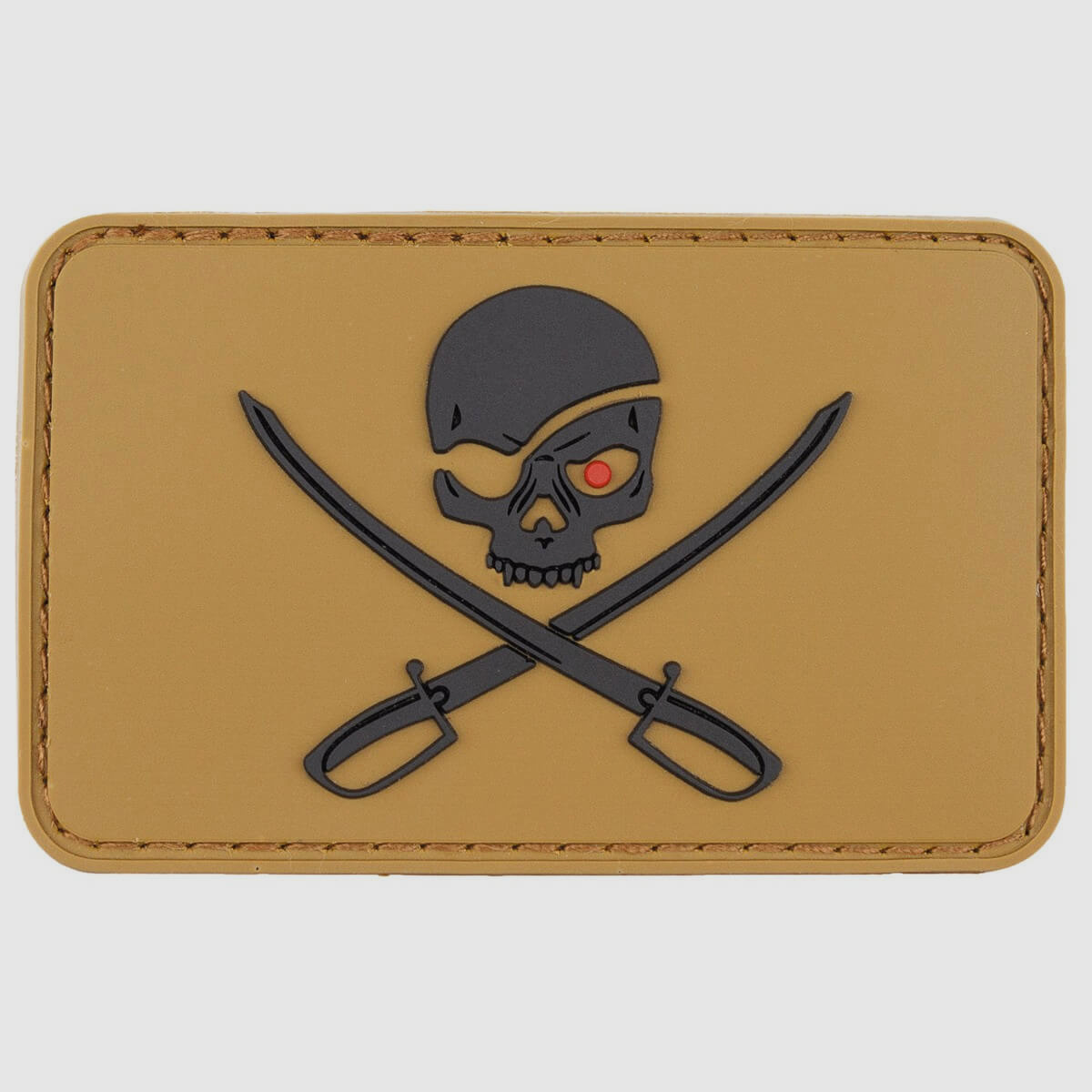 MFH 3D klittenband patch "Skull with Swords", coyote tan
