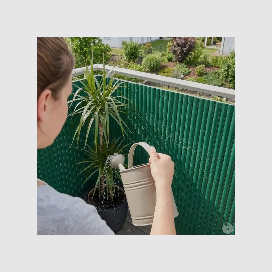 PVC Sichtschutzmatte einseitig 1x3m grün - Befestigungsset enthalten, Bild 16 von 20